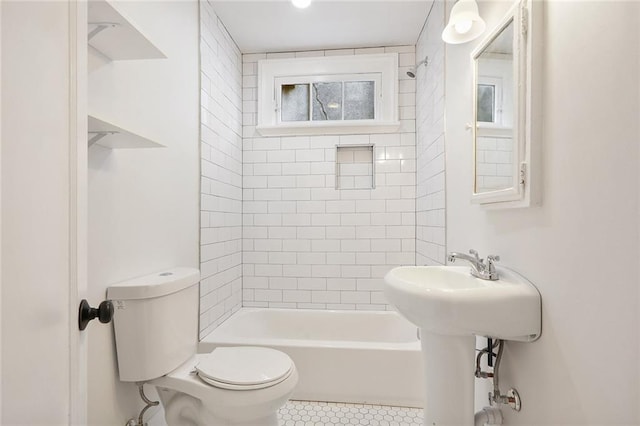 4237 Fontainebleau Dr, New Orleans, LA 70125 - full bathroom with bathing tub / shower combination and tile patterned flooring
