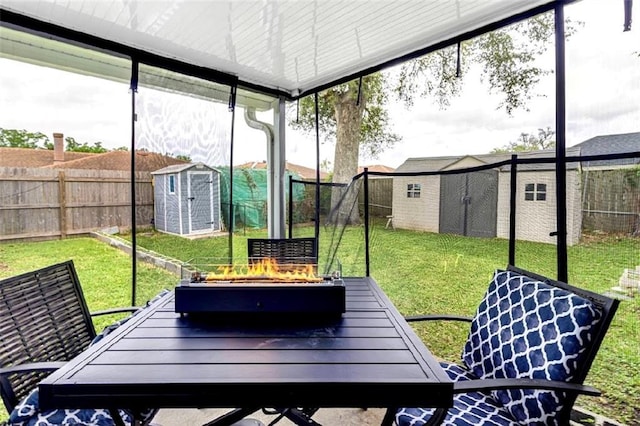 2516 E Pearl Dr, Marrero, LA 70072 - sunroom / solarium featuring an outdoor fire pit