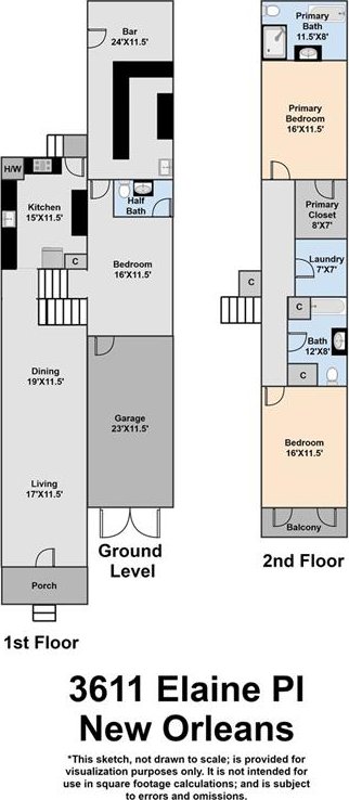 3611 Elaine Pl, New Orleans, LA 70119 - view of layout