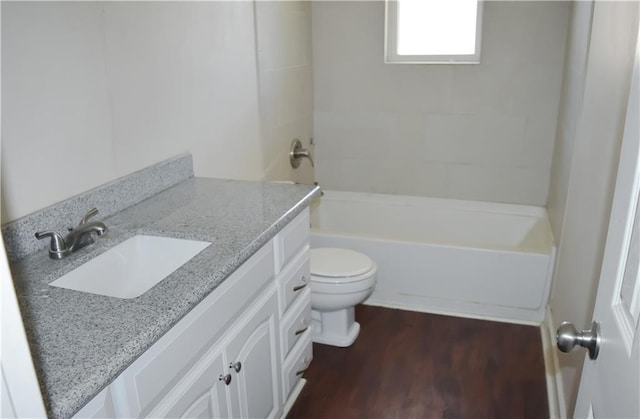 41158 2nd Colonial St, Prairieville, LA 70769 - full bathroom with shower / bath combination, wood finished floors, toilet, and vanity
