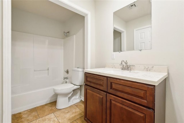 4741 Lafon Dr, New Orleans, LA 70126 - full bathroom with tile patterned flooring, vanity, shower / bath combination, toilet, and visible vents