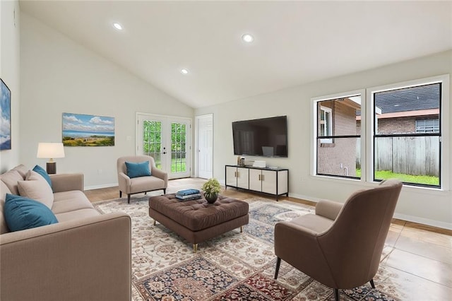 4741 Lafon Dr, New Orleans, LA 70126 - living area featuring french doors, baseboards, and recessed lighting