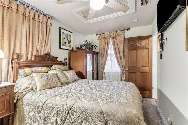 1830 Burgundy St, New Orleans, LA 70116 - carpeted bedroom featuring a ceiling fan