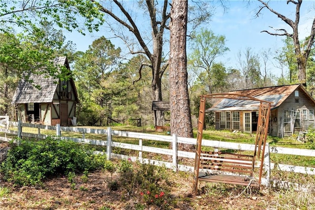 view of yard with fence