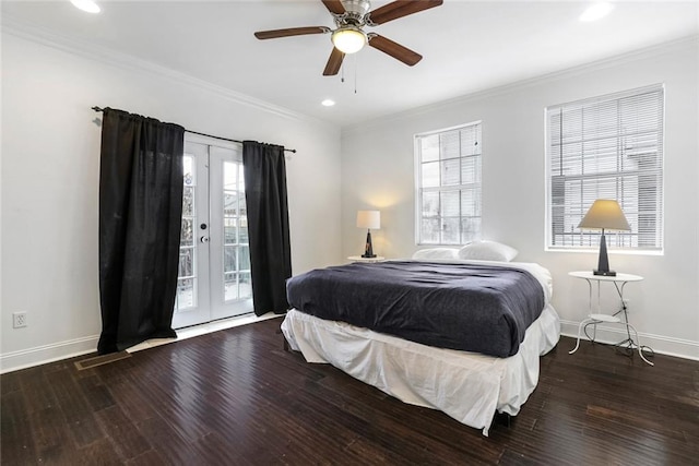 3415 Louisiana Ave Parkway, New Orleans, LA 70125 - bedroom featuring crown molding, access to exterior, and wood finished floors