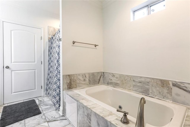 3415 Louisiana Ave Parkway, New Orleans, LA 70125 - bathroom with marble finish floor and a garden tub