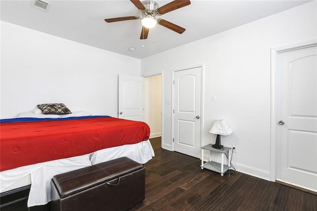 3415 Louisiana Ave Parkway, New Orleans, LA 70125 - bedroom with a ceiling fan, wood finished floors, baseboards, and visible vents