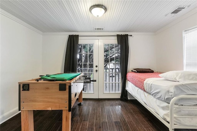3415 Louisiana Ave Parkway, New Orleans, LA 70125 - bedroom featuring access to outside, pool table, visible vents, and wood finished floors