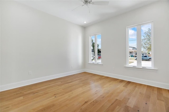 753 Jefferson Heights Ave, Jefferson, LA 70121 - empty room featuring ceiling fan, baseboards, light wood-style floors, and recessed lighting