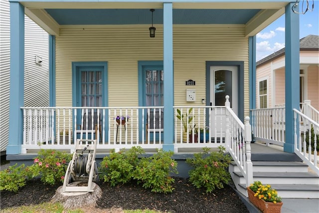 property entrance with a porch