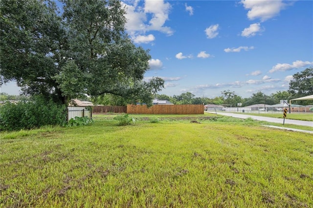 view of yard with fence
