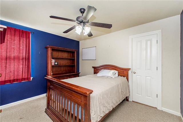 18201 Pine Ridge Dr, Prairieville, LA 70769 - carpeted bedroom with baseboards and ceiling fan