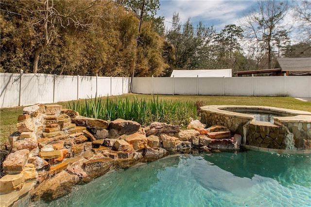 132 Country Club Dr, Covington, LA 70433 - view of pool featuring an in ground hot tub and fence