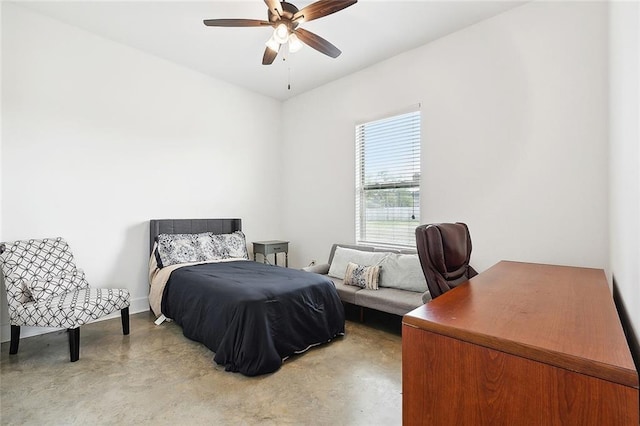 531 N Caleb Dr, Slidell, LA 70461 - bedroom featuring finished concrete flooring and a ceiling fan