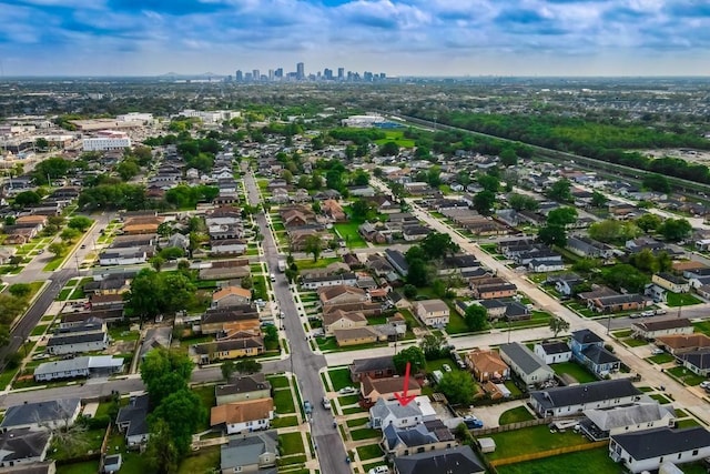 drone / aerial view featuring a view of city