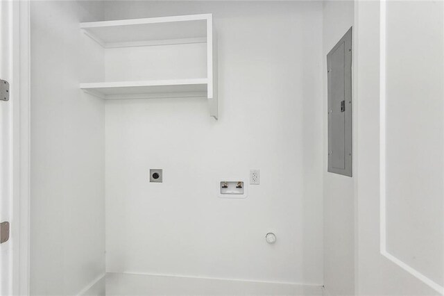 2460 N Villere St, New Orleans, LA 70117 - laundry area with washer hookup, electric dryer hookup, electric panel, and gas dryer hookup