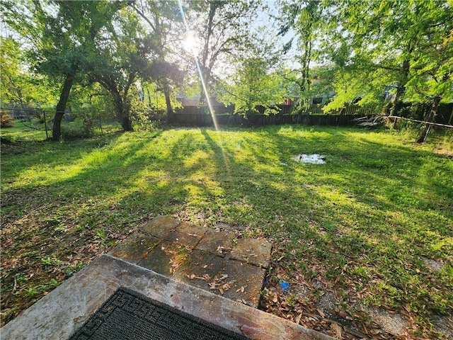 view of yard featuring a fenced backyard