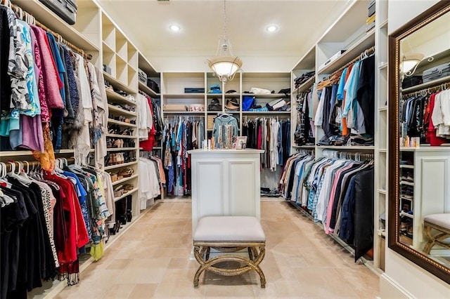 view of walk in closet