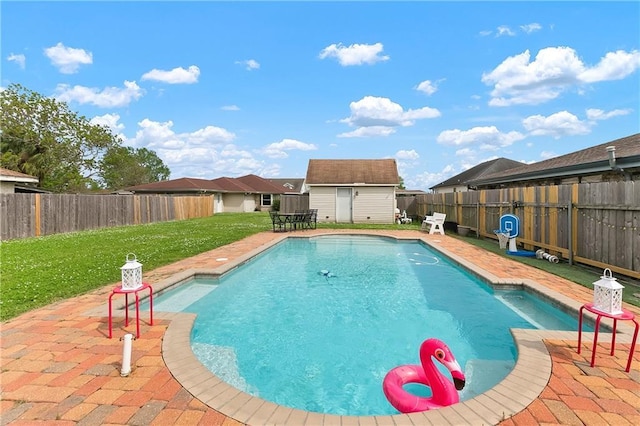 3416 Dauterive Dr, Chalmette, LA 70043 - view of pool with a yard, a fenced backyard, and a fenced in pool