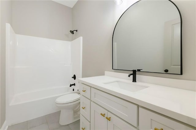 35378 Liberty Dr, Slidell, LA 70460 - full bathroom with toilet, vanity, tub / shower combination, and tile patterned floors