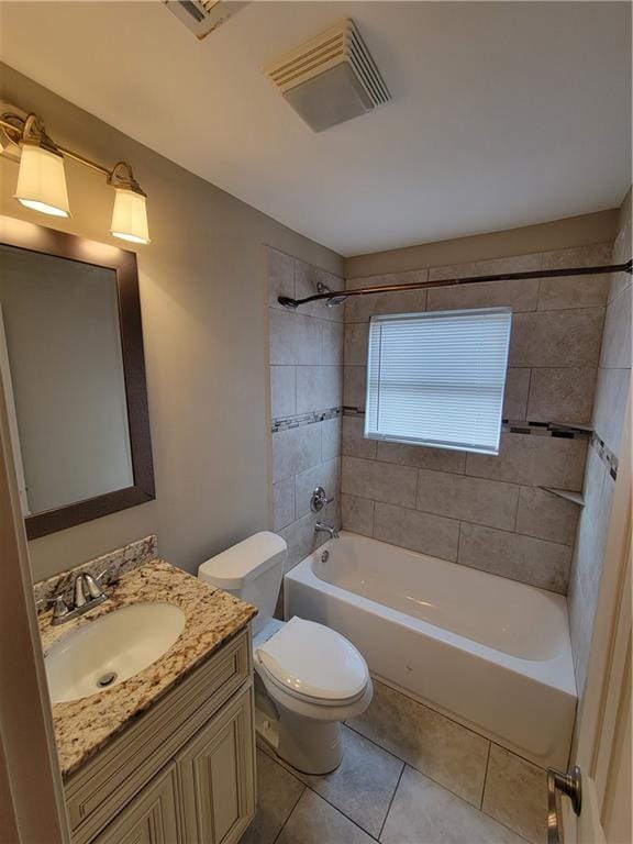 305 Amapola Cir, Terrytown, LA 70056 - bathroom with tile patterned floors, toilet,  shower combination, and vanity