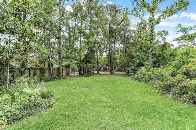 view of yard featuring fence