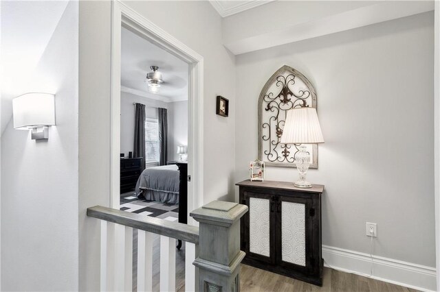 1904 Jena St, New Orleans, LA 70115 - hallway featuring baseboards, crown molding, and wood finished floors