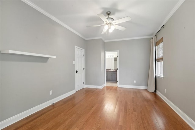 7464 Pitt St, New Orleans, LA 70118 - unfurnished room with a ceiling fan, wood finished floors, and ornamental molding