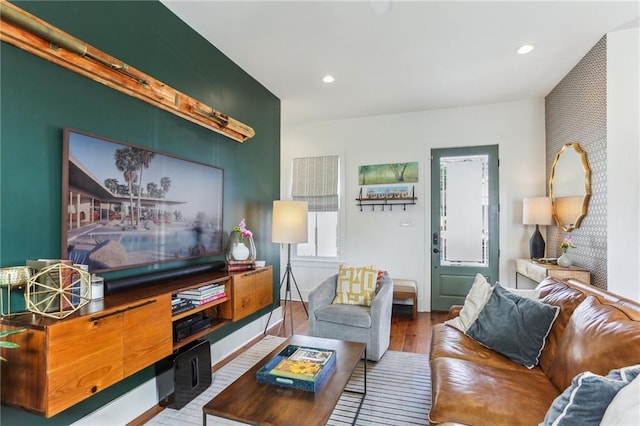 1217 N Tonti St, New Orleans, LA 70119 - living area with wood finished floors and recessed lighting