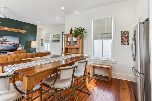 1217 N Tonti St, New Orleans, LA 70119 - dining space featuring hardwood / wood-style flooring and recessed lighting