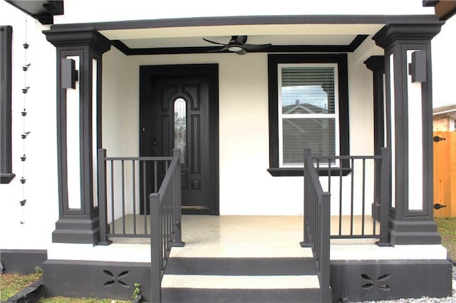 3839 Johnson St, Metairie, LA 70001 - property entrance with covered porch and stucco siding
