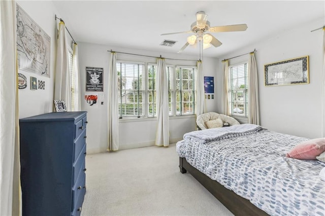 4209 Vendome Pl, New Orleans, LA 70125 - carpeted bedroom featuring ceiling fan and visible vents