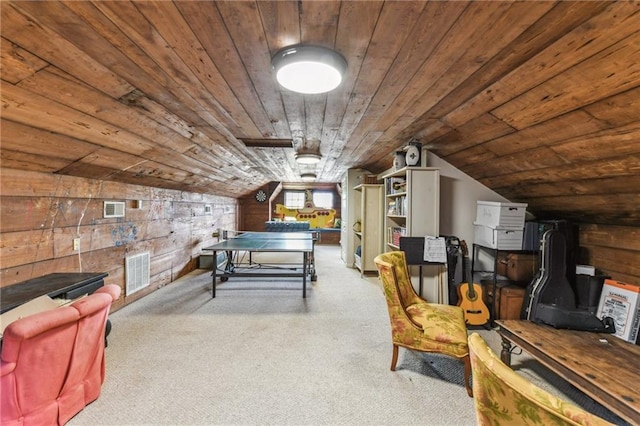 4209 Vendome Pl, New Orleans, LA 70125 - rec room featuring visible vents and wooden ceiling