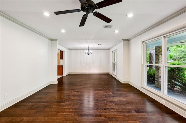 119 Belle Terre Blvd, Covington, LA 70433 - spare room featuring visible vents, wood finished floors, and crown molding