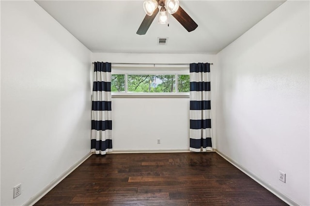 119 Belle Terre Blvd, Covington, LA 70433 - spare room featuring baseboards, visible vents, a ceiling fan, and wood finished floors