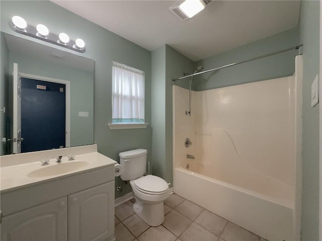 70281 7th St, Covington, LA 70433 - full bathroom featuring tile patterned flooring, vanity, toilet, shower / washtub combination, and visible vents