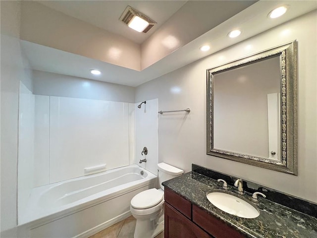 4026 Platt St, Kenner, LA 70065 - bathroom featuring vanity, shower / tub combination, recessed lighting, and tile patterned flooring