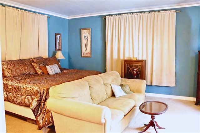 3612 Johnson St, Metairie, LA 70001 - bedroom with baseboards, carpet flooring, and ornamental molding