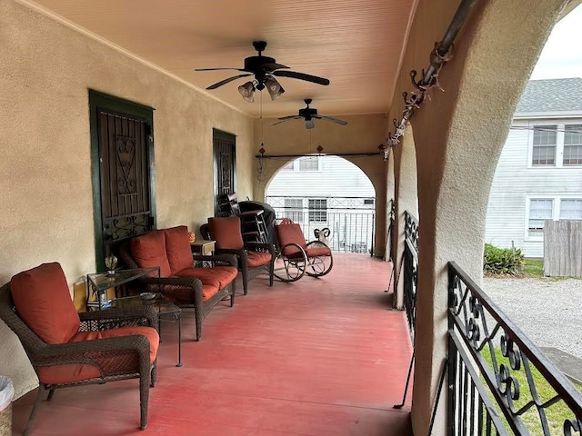 3612 Johnson St, Metairie, LA 70001 - view of patio featuring a balcony and ceiling fan