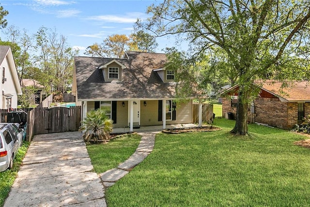 2106 Swan St, Slidell, LA 70460 - cape cod house with covered porch, driveway, and roof with shingles