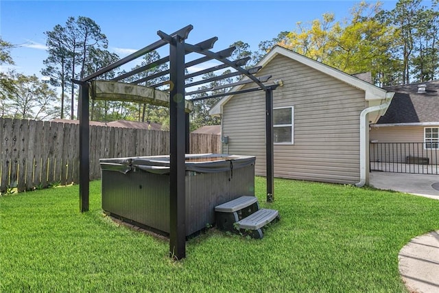 2106 Swan St, Slidell, LA 70460 - view of yard with a hot tub and a pergola