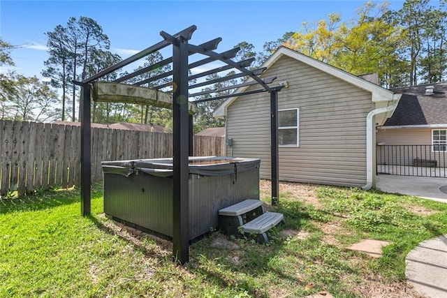 2106 Swan St, Slidell, LA 70460 - view of yard with a hot tub and a pergola