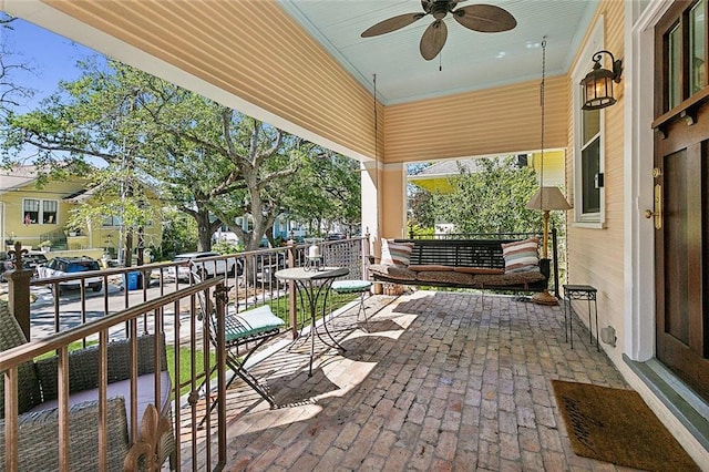 view of patio with a ceiling fan