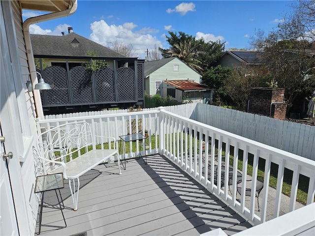 wooden terrace with fence