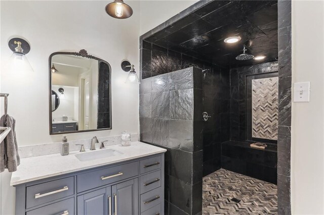2224 N Rampart St, New Orleans, LA 70116 - full bathroom featuring vanity and a walk in shower
