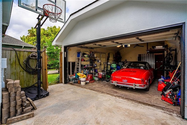 view of garage