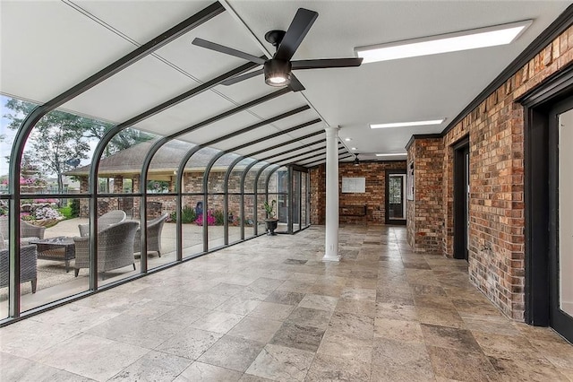 102 Liberty St, Belle Chasse, LA 70037 - unfurnished sunroom with ceiling fan and a wealth of natural light