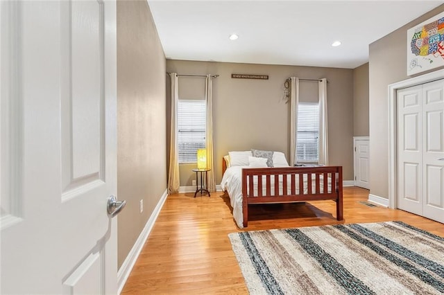 405 14th St, New Orleans, LA 70124 - bedroom with baseboards, light wood-type flooring, and recessed lighting