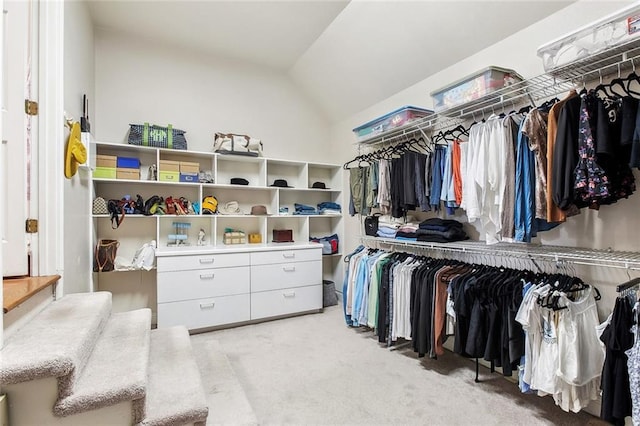 405 14th St, New Orleans, LA 70124 - walk in closet featuring light colored carpet and vaulted ceiling