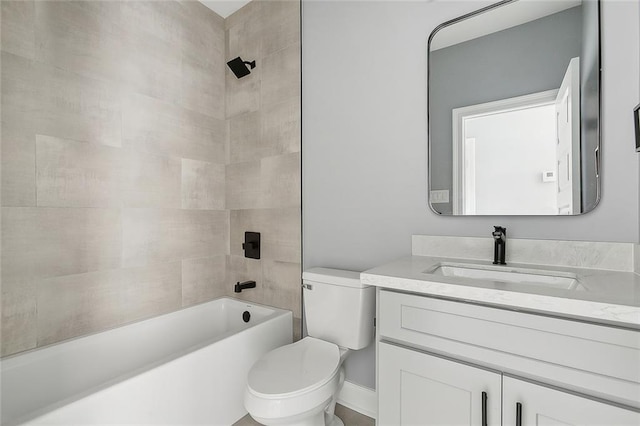 full bathroom with vanity, shower / bathing tub combination, and toilet